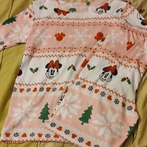 Disney Pink and White Minnie Mouse Long Sleeve Tee